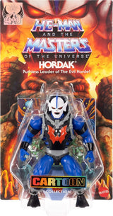 Masters of the Universe Origins Figurka Hordak z kolekcji kreskówek, ok. 14 cm wzrostu, złoczyńca z dzikiej hordy z serialu telewizyjnego z lat 80., 16 punktów ruchu, książeczka z minikomiksami, JBM79 Figurki Naty Shop
