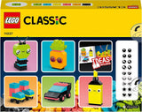 LEGO 11027 Klasyczny zestaw do kreatywnego budowania z neonem, zestaw klocków, zabawka do budowania z modelami: samochodu, ananasa, kosmity, wrotek, figurkami i nie tylko, dla dzieci od 5 lat i więcej Zestawy do budowania Besuche den LEGO-Store