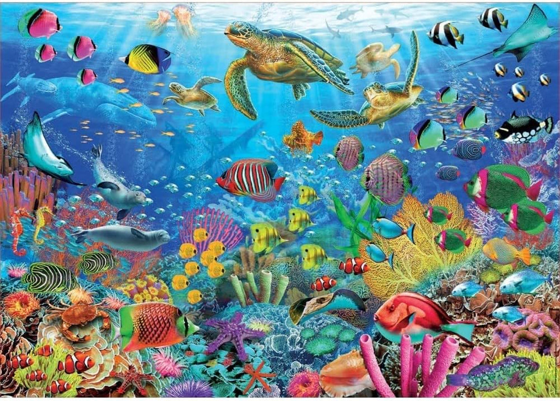 Educa - Puzzle 1000 elementów dla dorosłych | Podwodny świat, puzzle 1000 elementów dla dorosłych i dzieci od 14 lat, zwierzęta morskie, puzzle przyrodnicze (19266) Puzzle Naty Shop