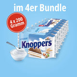 Jogurt – 4 x 200 g – Plasterki wafla nadziewane kremem jogurtowo-nugatowym, orzechami laskowymi i kakao