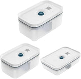 Zwilling Fresh & Save Zestaw próżniowych pudełek śniadaniowych / Przechowywanie w lodówce, 3 szt., Plastikowe, półprzezroczyste, Pudełka do przechowywania żywności La Mer Naty Shop Domyślny tytuł