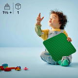 Zielona deska konstrukcyjna LEGO DUPLO, Zabawka konstrukcyjna dla dzieci od 18. miesiąca życia, Do eksponowania modeli, Umożliwia przedszkolakom kreatywne budowanie i twórczą zabawę, Zabawka edukacyjna 10460 Zestawy do budowania Besuche den LEGO-Store