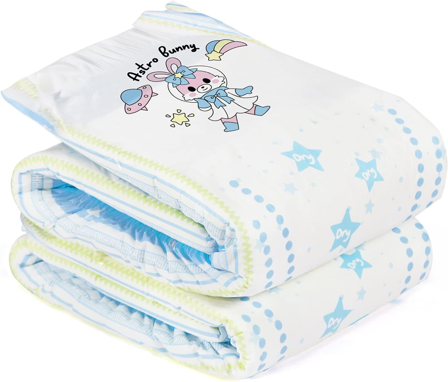 Pieluszki z nadrukiem dla dorosłych 5500-5800 ml, 2 opakowania, 3 nadruki, losowy asortyment - Astro Babies (L)