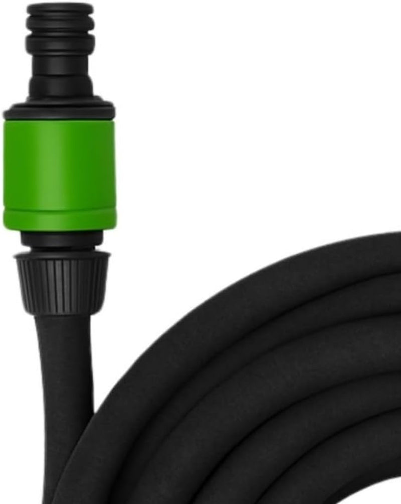 Wąż kroplowy Kinzo 15M Ø14mm – wąż ogrodowy z 3 złączami – wąż ogrodowy oszczędzający wodę do systemów zraszających – wąż czarny
