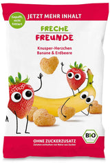Organiczne chipsy owocowe 100% truskawkowe, liofilizowane chipsy truskawkowe, opakowanie 12 sztuk (12 x 12 g) i chrupiące serca Banan i truskawka Organiczna przekąska dla dzieci i niemowląt (9 x 30 g) 270 g