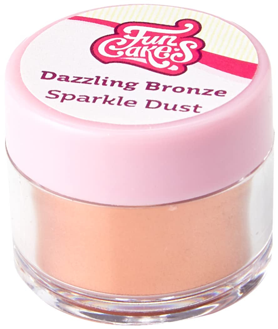 Funcakes Sparkle Dust Dazzling Bronze: Musujący barwnik spożywczy w proszku do dekoracji ciast, certyfikat Halal