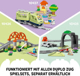 Interaktywny pociąg przygód LEGO DUPLO, zestaw ze światłami i dźwiękami do odgrywania ról, pozwala dwulatkom budować tory, edukacyjna zabawka dla przedszkolaków 10427 Zestawy do budowania Besuche den LEGO-Store