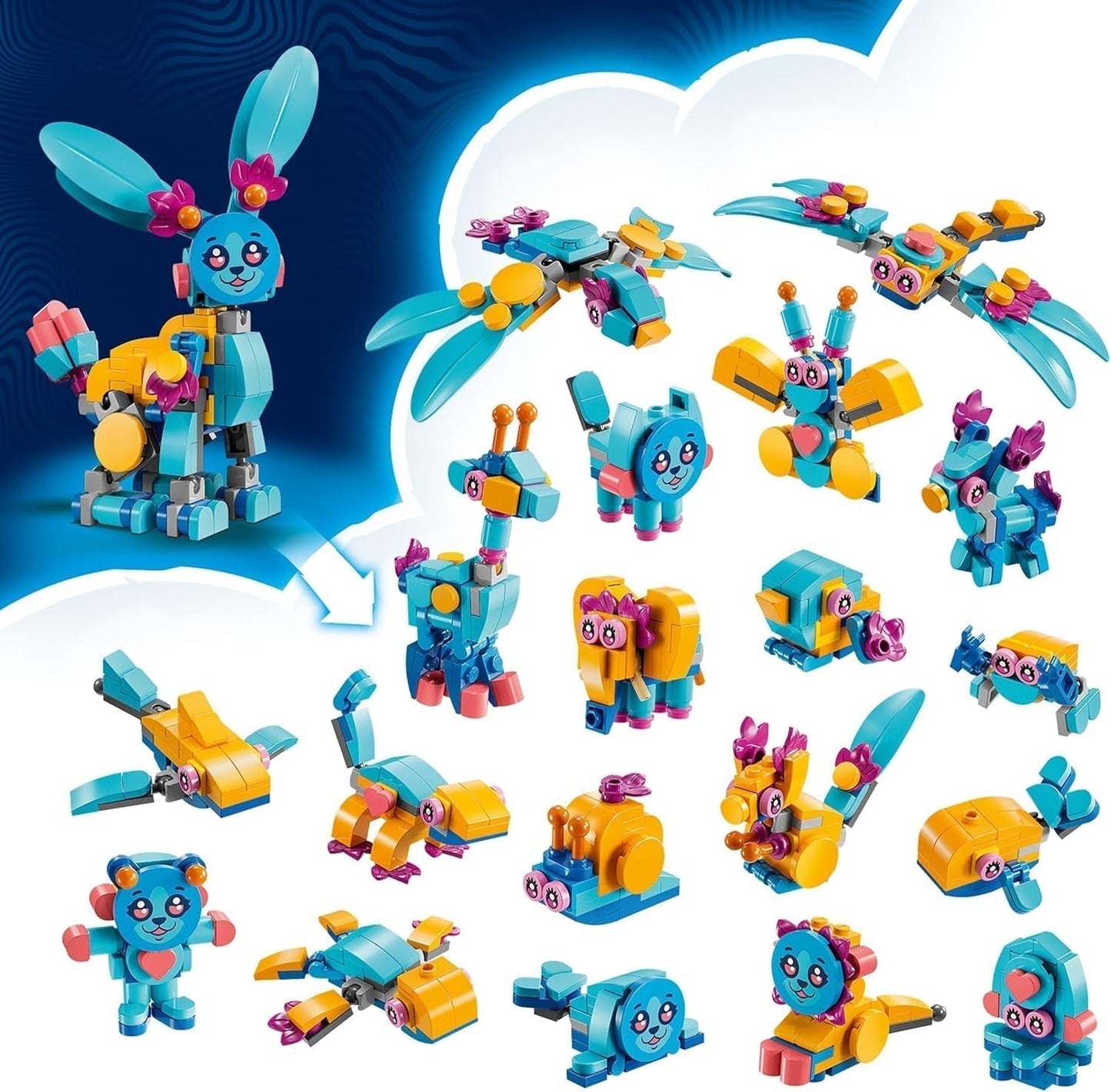 LEGO Dreamzzz Bunchus Kreatywne przygody zwierząt Zabawkowy króliczek dla dzieci Zestaw fantasy 20 w 1 z minifigurką Izzie Prezent dla dziewcząt i chłopców w wieku 7 lat 71488 Zestawy do budowania Besuche den LEGO-Store