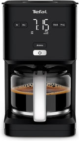 Ekspres do kawy Tefal Smart'n Light z timerem, ekspres do kawy z programowalnym filtrem 1,25 l, funkcja aromatu zapewniająca intensywny aromat, funkcja utrzymywania ciepła, zabezpieczenie przed kapaniem i łatwe czyszczenie, czarny