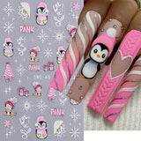 JMEOWIO Nagelsticker Weihnachten 6 Blatt Nail Art Naklejka Selbstklebend Nagelaufkleber Schneeflocke Winterurlaub Niedlich Dekoration Nageldesign Zubehör