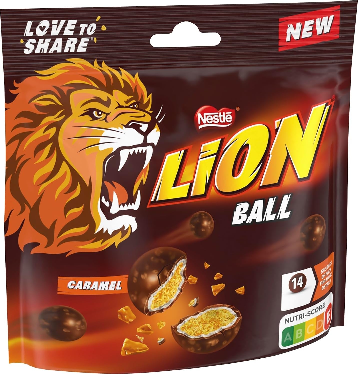 Opakowanie kulek Nestlé z mlekiem, białe, Karmelowy Lew (3 x 130g)
