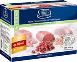 Dehner Premium Katzenfutter Sensitive Multipack, Nassfutter, für ernährungsensible Katzen, je 4 x Huhn / Rind / Pute, 12 x 100 g Torba (1,2 kg)