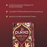 Pukka | Mieszanka organicznych herbat smakowych „Vanilla Chai” | Cynamon, imbir i wanilia | Herbata na poczęstunek z naturalną słodyczą | Opakowanie 1 | 20 torebek herbaty