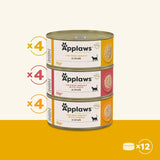 Applaws 100% naturalna mokra karma premium premium dla kotów, kurczak w bulionie, opakowanie zbiorcze - 12 puszek x opakowanie 156 g