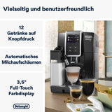 De'Longhi Dinamica Plus ECAM 370.70.B W pełni automatyczny ekspres do kawy z systemem LatteCrema Milk, Cappuccino i espresso, kolorowy ekran dotykowy TFT 3,5 cala i sterowanie za pomocą aplikacji, funkcja kawy, czarny