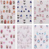 JMEOWIO Nagelsticker Weihnachten 6 Blatt Nail Art Naklejka Selbstklebend Nagelaufkleber Schneeflocke Winter Urlaub Süß Dekoration Nageldesign Zubehör