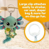 LAMAZE Alise Axolotl - Zabawka do wózka Clip & Go - Zabawki sensoryczne dla dzieci - Zabawki wczesnoszkolne dla dzieci w wieku 0-6 miesięcy - Specjalnie zaprojektowane dla noworodków - Prezenty na baby shower Bebe Naty Shop Toys
