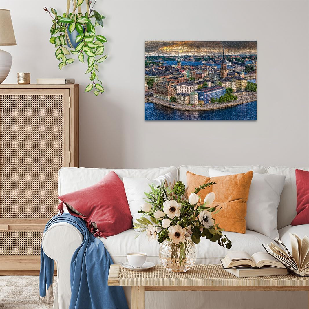 Ravensburger Puzzle skandynawskie miejsca 12000114 - Sztokholm, Szwecja - 1000 elementów puzzle dla dorosłych i dzieci powyżej 14. roku życia Puzzle Naty Shop