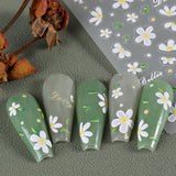 5 sztuk Geprägte Gänseblümchen Nagelsticker Selbstklebend Blumen Nagelaufkleber Gänseblümchen Schmetterling Nagel naklejka Nageldesign Aufkleber Nägel Zubehör Blume naklejka do paznokci kwiat naklejki do paznokci