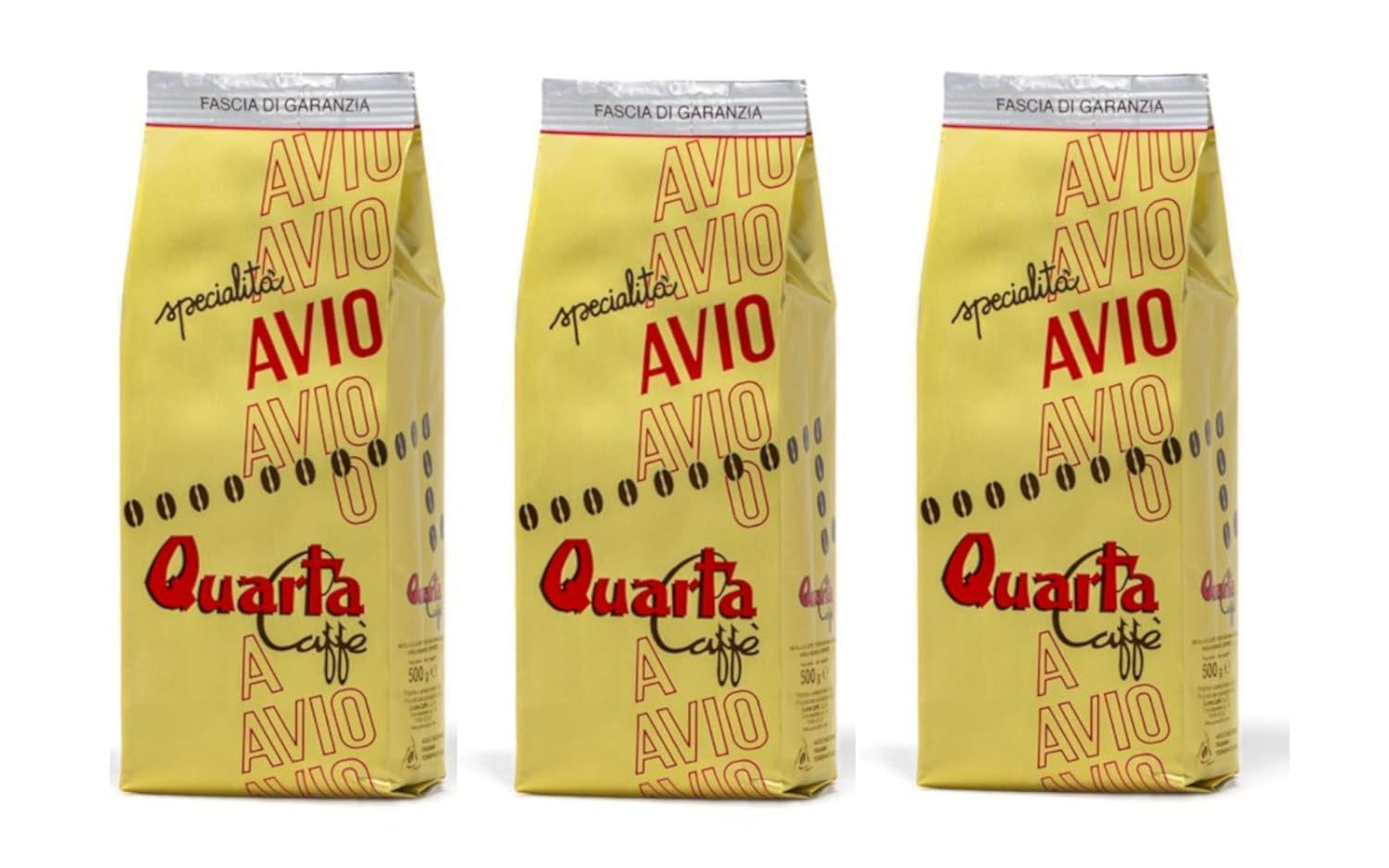 Mieszanka ziaren kawy Caffè Avio Oro | 3 opakowania x 500 g | Łącznie 1,5 kg | Klasyczna mieszanka wyselekcjonowanych odmian Arabiki | Włochy, Apulia, Salento
