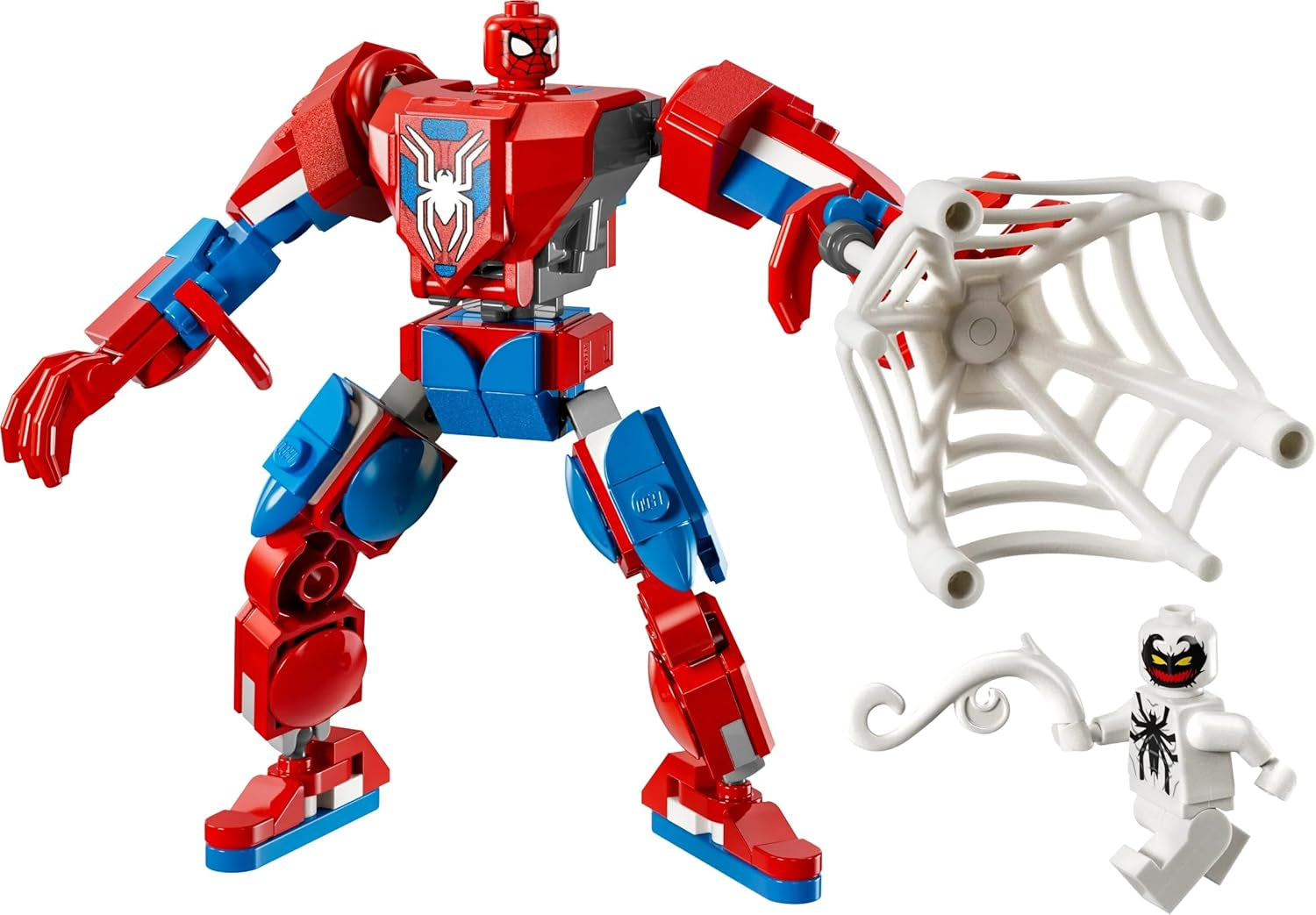 LEGO Marvel Spider-Man Mech kontra. Anti-Venom — zabawka superbohatera z 2 minifigurkami — figurka z ruchomymi rękami, nogami i palcami — prezent dla chłopców i dziewcząt w wieku od 6 lat 76308 Besuche den LEGO-Store Zestawy konstrukcyjne