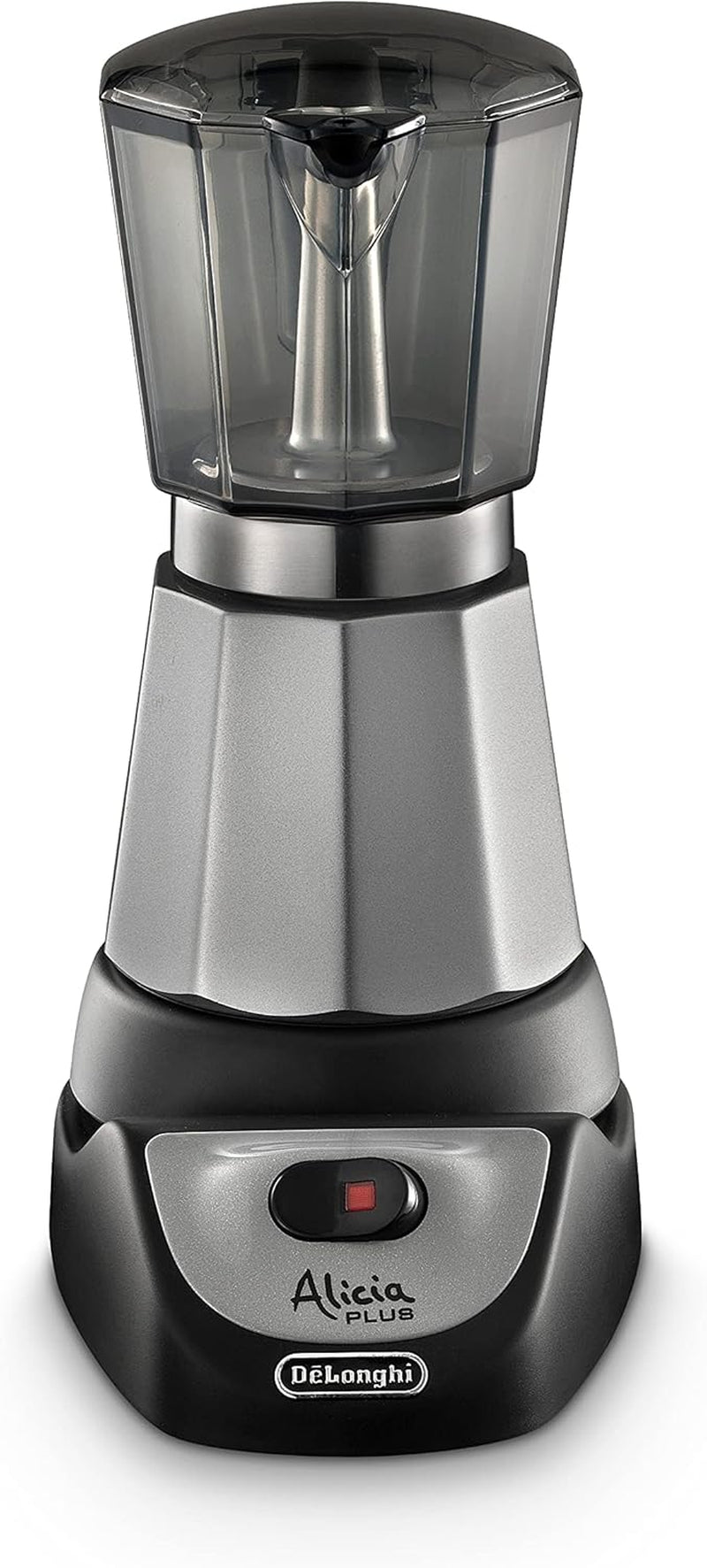De'Longhi Alicia Plus EMKM6.B Moka Pot (obrót o 360°, 550 W) srebrno-czarny