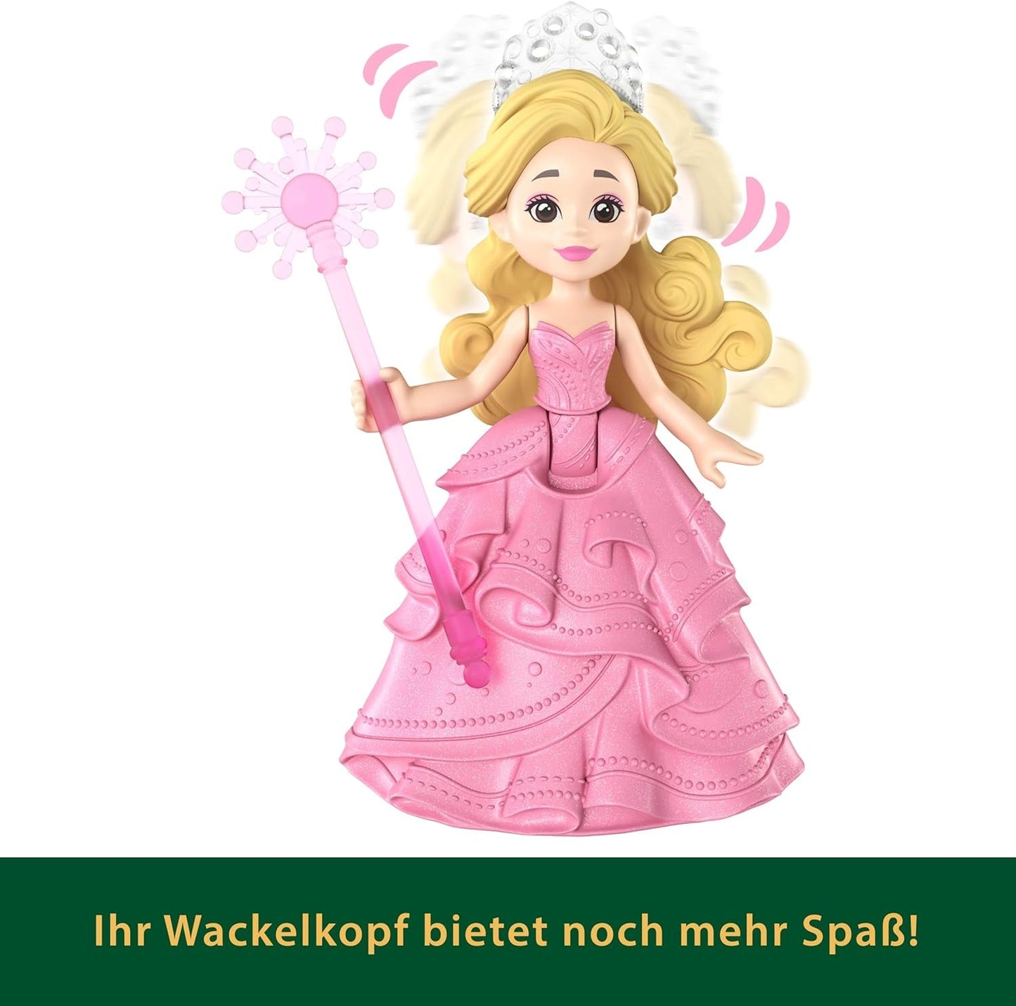 Mattel Universal Pictures Evil Glinda pływająca bańka, inspirowana filmem mini lalka Glinda i zestaw pojazdów, JFM25, [wielokolorowy]