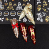9 Blatt Nagelsticker Weihnachten Nagelaufkleber Selbstklebend Weiß Rentier Schneemann Nail Art Naklejka Dekoration Nageldesign Zubehör