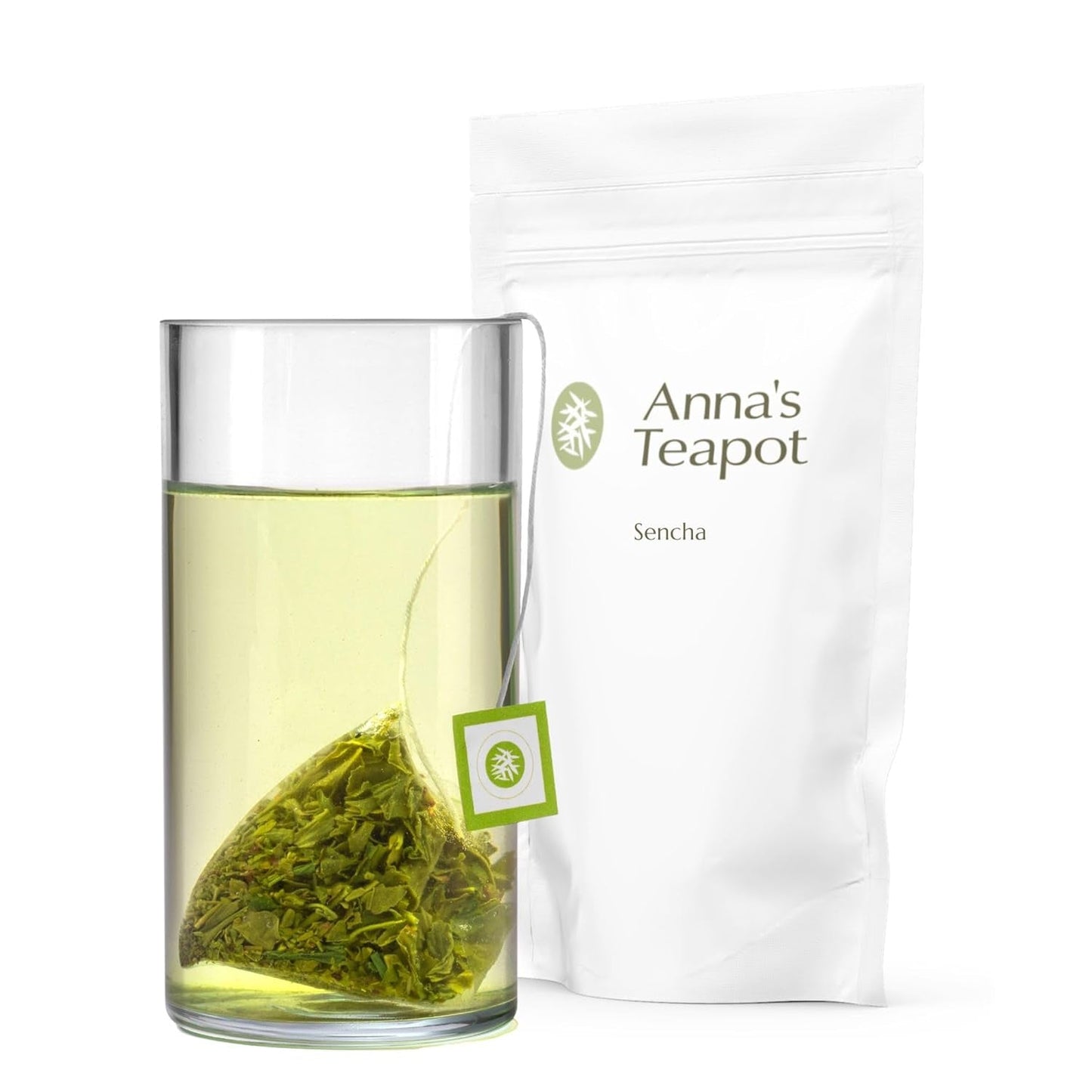 Anna'S Teapot Sencha Organiczna zielona herbata w saszetkach - Organiczna japońska zielona herbata 20 saszetek w kształcie piramidy w zamykanej torebce
