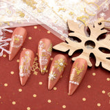 JMEOWIO Nagelsticker Weihnachten 9 Blatt Nail Art Naklejka Selbstklebend Nagelaufkleber Schneeflocke Schneemann Festival Weißes Gold Dekoration Nageldesign Zubehör