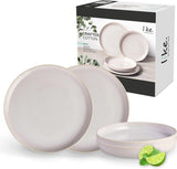 tak jak. by Villeroy & Boch – Zestaw obiadowy wykonany z bawełny 4 teilig Weiß, Spülmaschinenfest, Mikrowellensicher, Geschirrset, Tafelservice Modern, Speiseteller, Tiefe Teller, Pottery-Look, Premium Porzellan