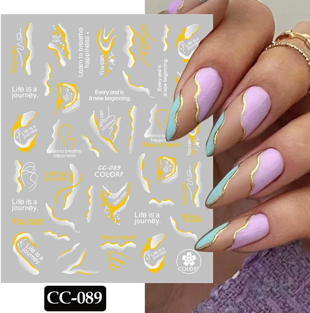 9 Blatt Nagelsticker Französische Spitzenmarmor Nagelaufkleber Selbstklebend Weißes Złota naklejka artystyczna do paznokci Dekoration Nageldesign Zubehör