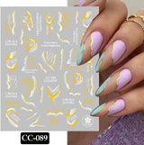 9 Blatt Nagelsticker Französische Spitzenmarmor Nagelaufkleber Selbstklebend Weißes Złota naklejka artystyczna do paznokci Dekoration Nageldesign Zubehör
