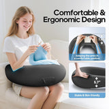 Poduszka do gier i czytania, poduszka do czytania na łóżko/kanapę/podłogę, poduszka do karmienia/szydełkowania z dużą ergonomiczną poduszką do gier, poduszka dla graczy na iPada/laptopa - czarna