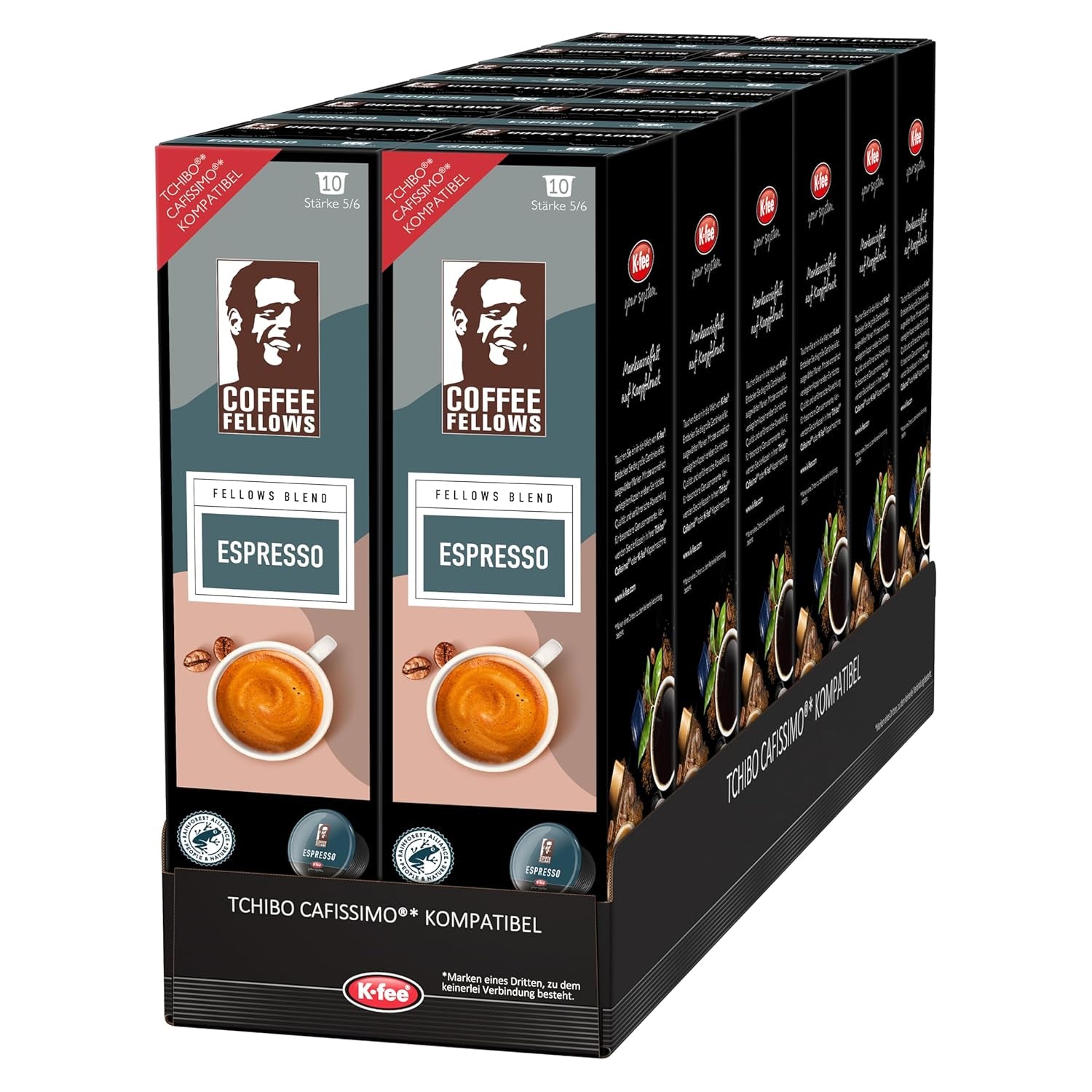 Kapsułki do espresso Coffee Fellows Blend, kompatybilne z K-fee, EXPRESSI i Tchibo Cafissimo*, schokoladig-fruchtige Aroman, 120 Kaffeekapseln
