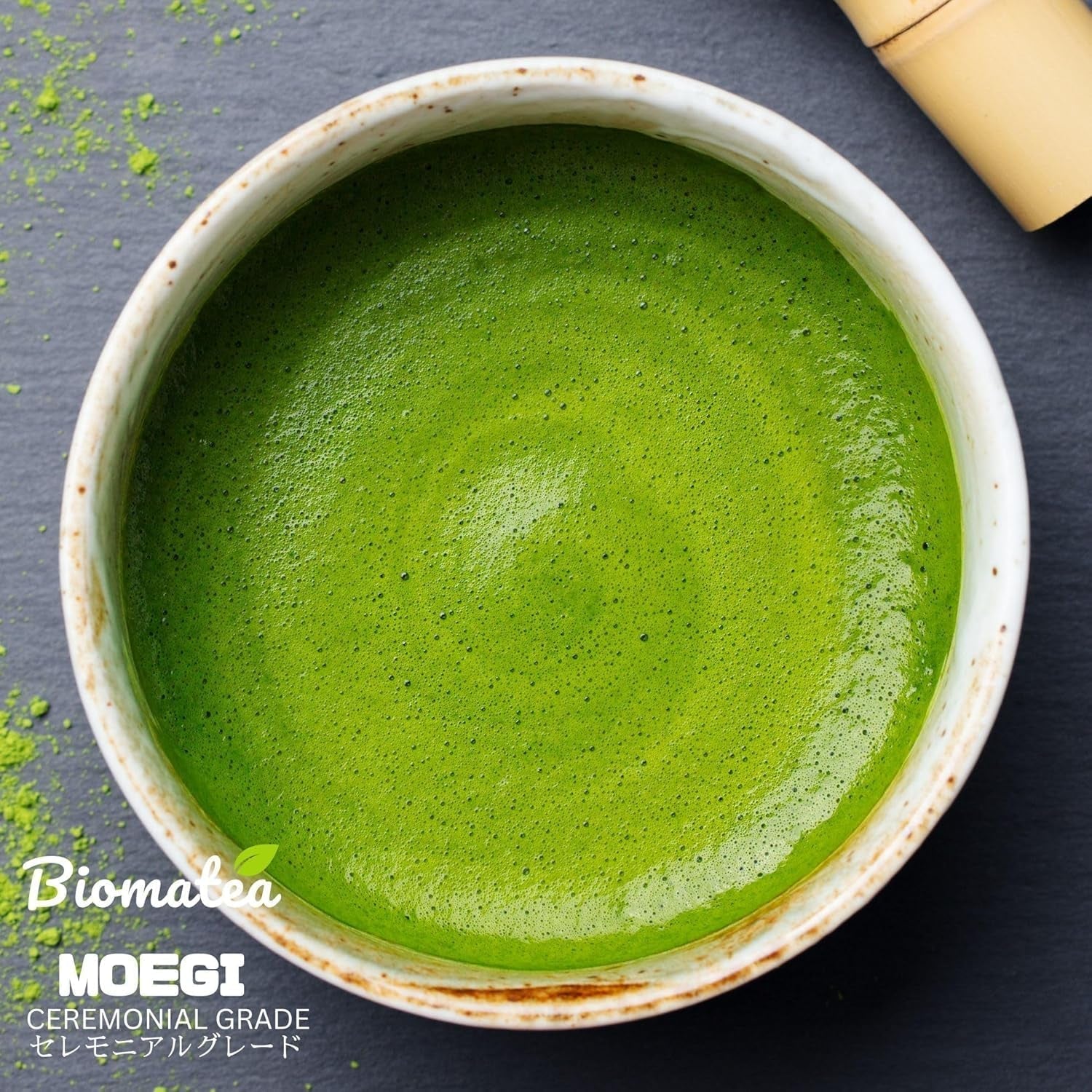 50 g ceremonialnej herbaty Matcha z Japonii – 100% naturalna, wolna od pestycydów i przetestowana – mielona w kamieniu – japońska herbata w proszku Moegi Matcha Premium