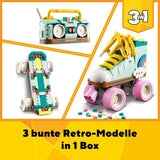 LEGO Creator Zabawka na rolkach 3 w 1 dla dziewcząt i chłopców z mini deskorolką i boomboxem, dekoracja sypialni w stylu retro, prezent urodzinowy dla 8-latka 31148 Zestawy do budowania Besuche w sklepie LEGO