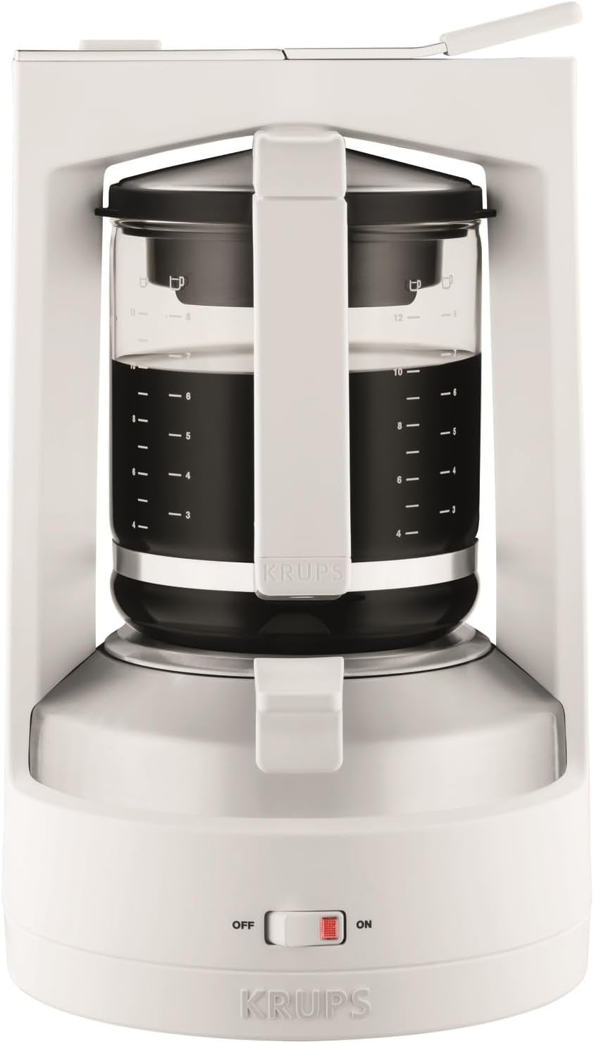 Ekspres do kawy Krups T8 z filtrem, 850 W, automatyczne wyłączanie, 8–12 filiżanek, pojemność 1 l, filtr stały, podświetlany włącznik/wyłącznik, łatwy w użyciu, czarny, KM4689