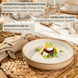 SĘNGER Rio Creme | 18-częściowy zestaw naczyń obiadowych z kamionki dla 6 osób, w tym 6 talerzy obiadowych, 6 talerzy deserowych i 6 misek | KOLEKCJA WARTOŚCIOWA