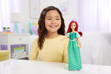Lalka Mattel Disney Princess Ariel, długie włosy do stylizacji, możliwość pozycjonowania, odpinane buty i opaska na głowę, prezenty Disneya, zabawka dla dzieci w wieku od 3 lat, HLW10