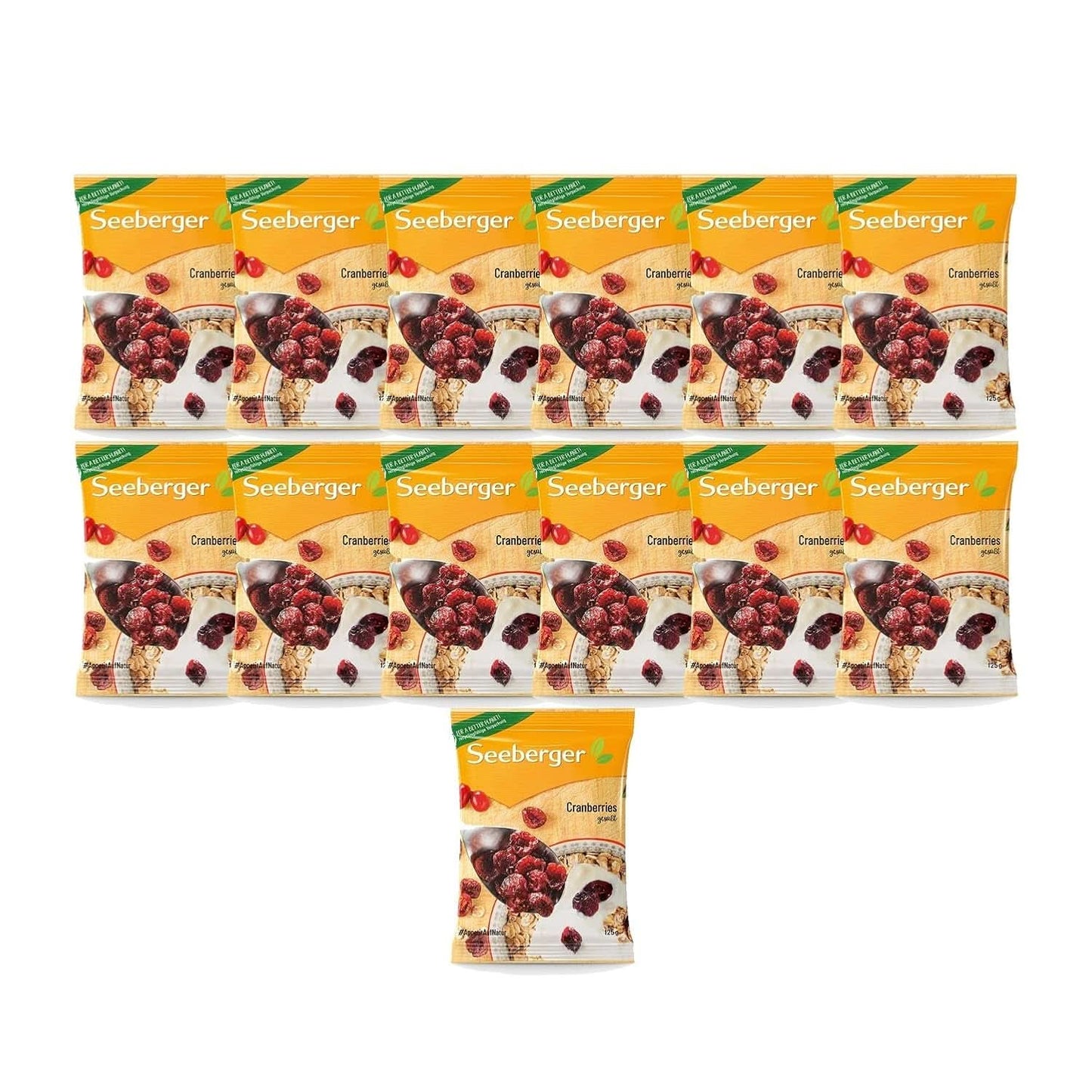 Żurawina Seeberger, Żurawina kanadyjska przekrojona na pół, owocowo-słodka, 13 x 125 gramów Naty Shop Produkty suszone