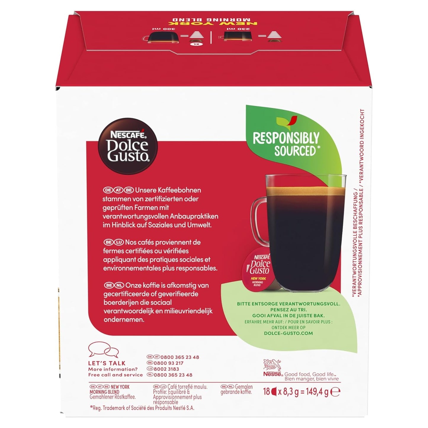 NESCAFÉ DOLCE GUSTO American Café Inspiration New York Morning Blend Kaffeekapseln 3-pak (3 x 18 Kapseln)