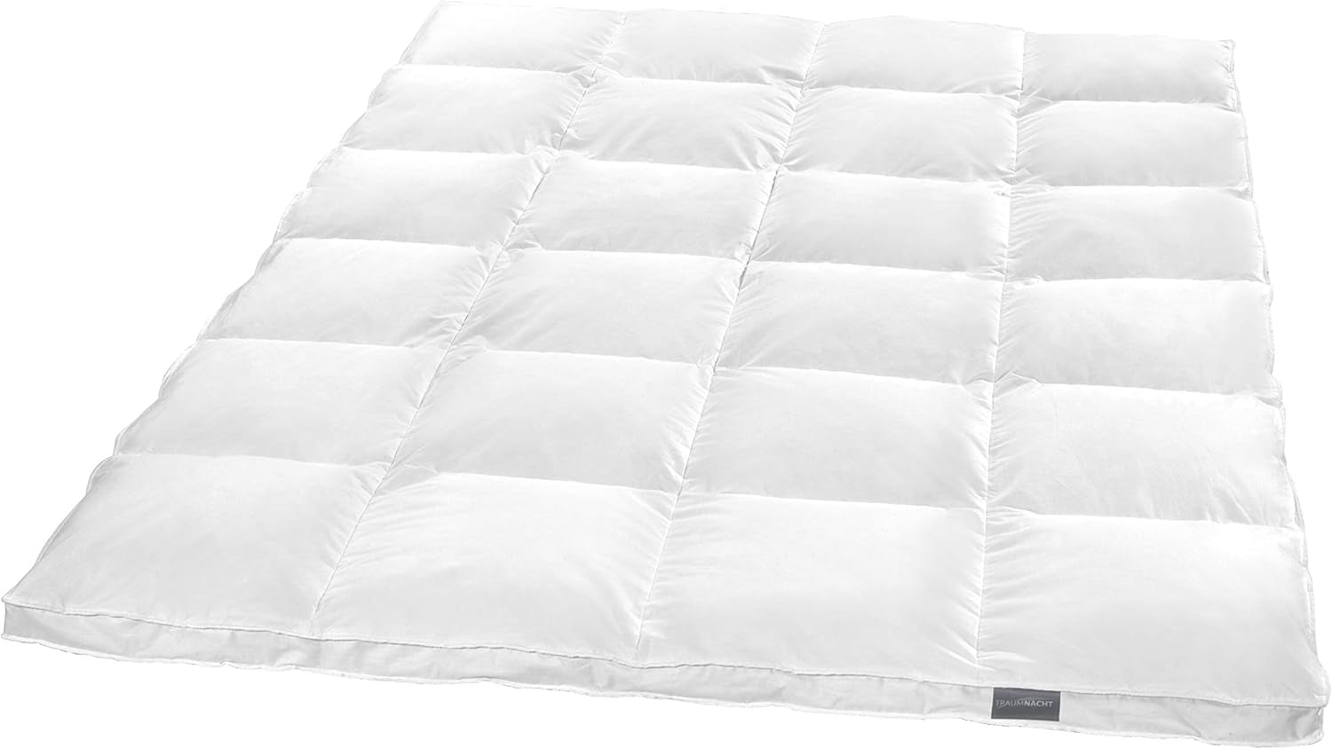 Traumnacht Basic Lekka kołdra puchowa z nowym białym puchem (60%) i pierzem (40%), DIN EN 12934, 135 x 200 cm, z certyfikatem Down Pass i Oeko-Tex, wyprodukowana zgodnie z niemiecką normą jakości. Kołdry i kołdry Naty Shop 60 procent puchu / 40 procent pierza Bardzo ciepły koc zimowy 155 x 220