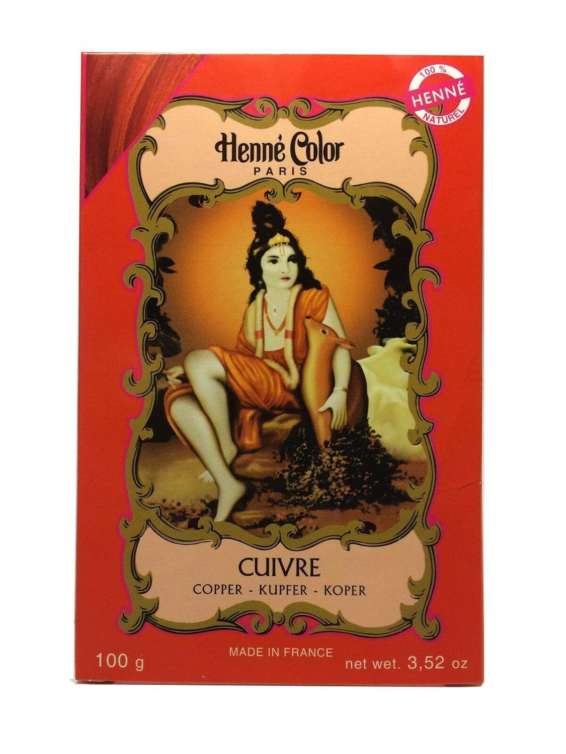 Henné Color Henna w proszku Miedź 100 g Farba do włosów Naty Shop Czerwony 100 G (1 opakowanie)