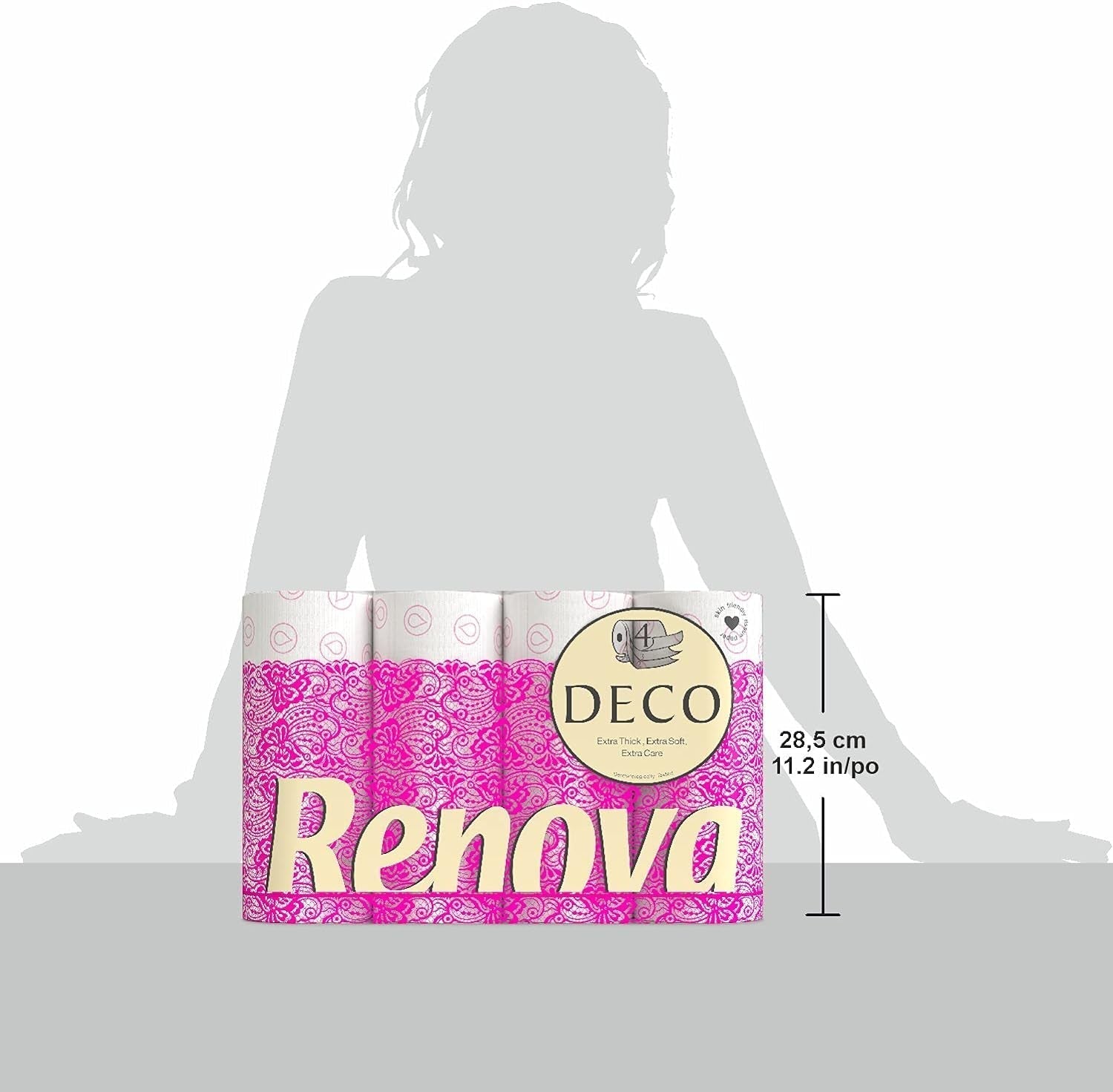 Papier toaletowy Renova 4 warstwy biały dekorowany zapachowy - 12 rolek w rolce Blanco Decorado Perfumado