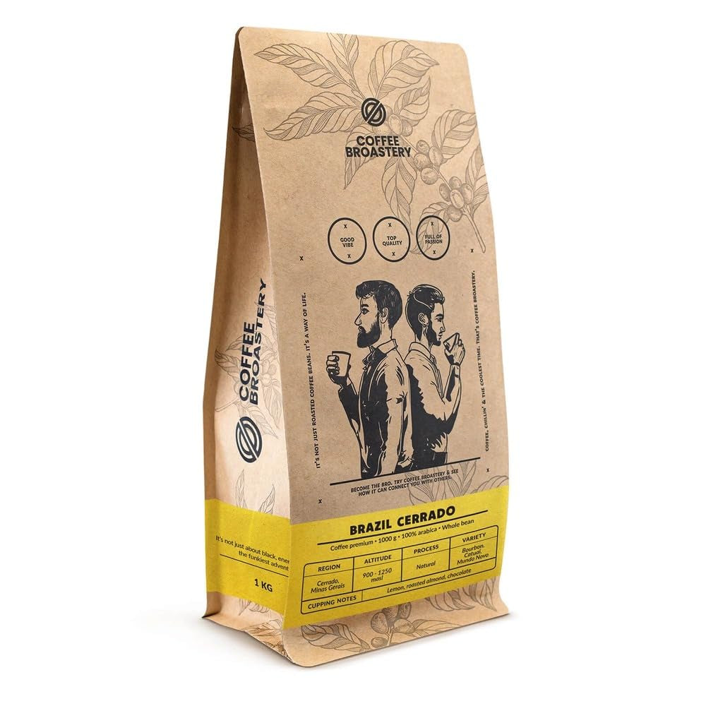 Zestaw ziaren kawy 2x1kg 2000g | Brazylia Mogiana | Brazylia Cerrado | Brazylia | Specjalna kawa | Świeżo smażone