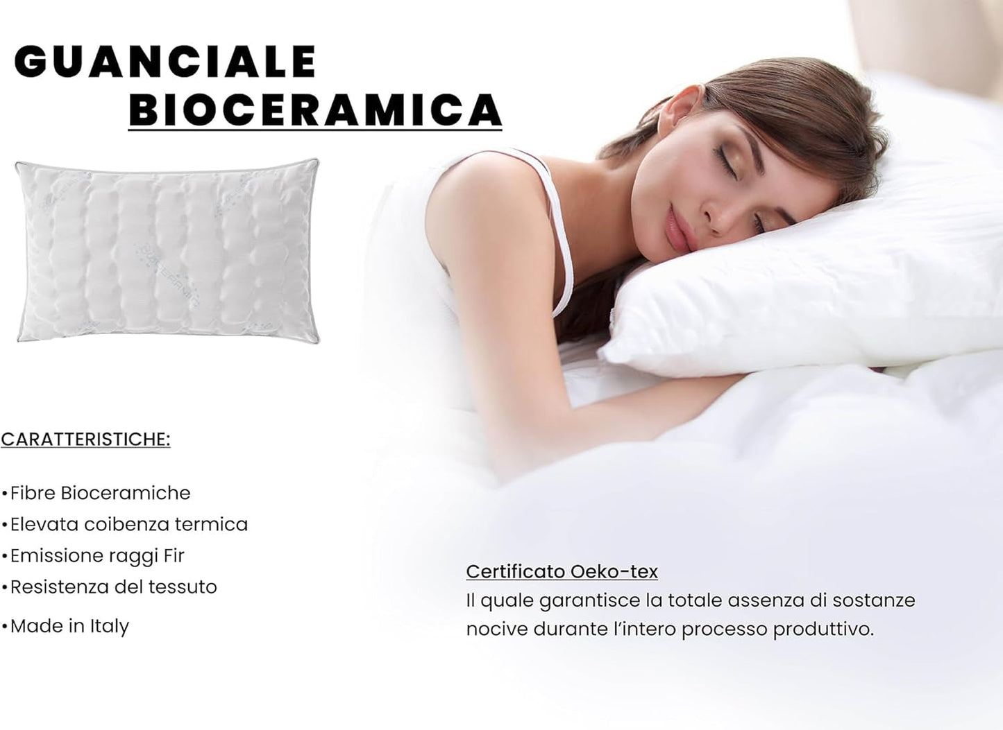 Pościel włoska MB Home Italia, poduszka, bioceramika, jasnoszara, 45 x 75 cm Poduszki standardowe Naty Shop