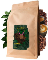 Santos | Kawa ziarnista 2500g - 100% Arabica z Brazylii | do espresso, cappuccino lub mocnej kawy filtrowanej | Pieczeń Omni | Kawa klasyczna – idealne wprowadzenie do kawy specialty