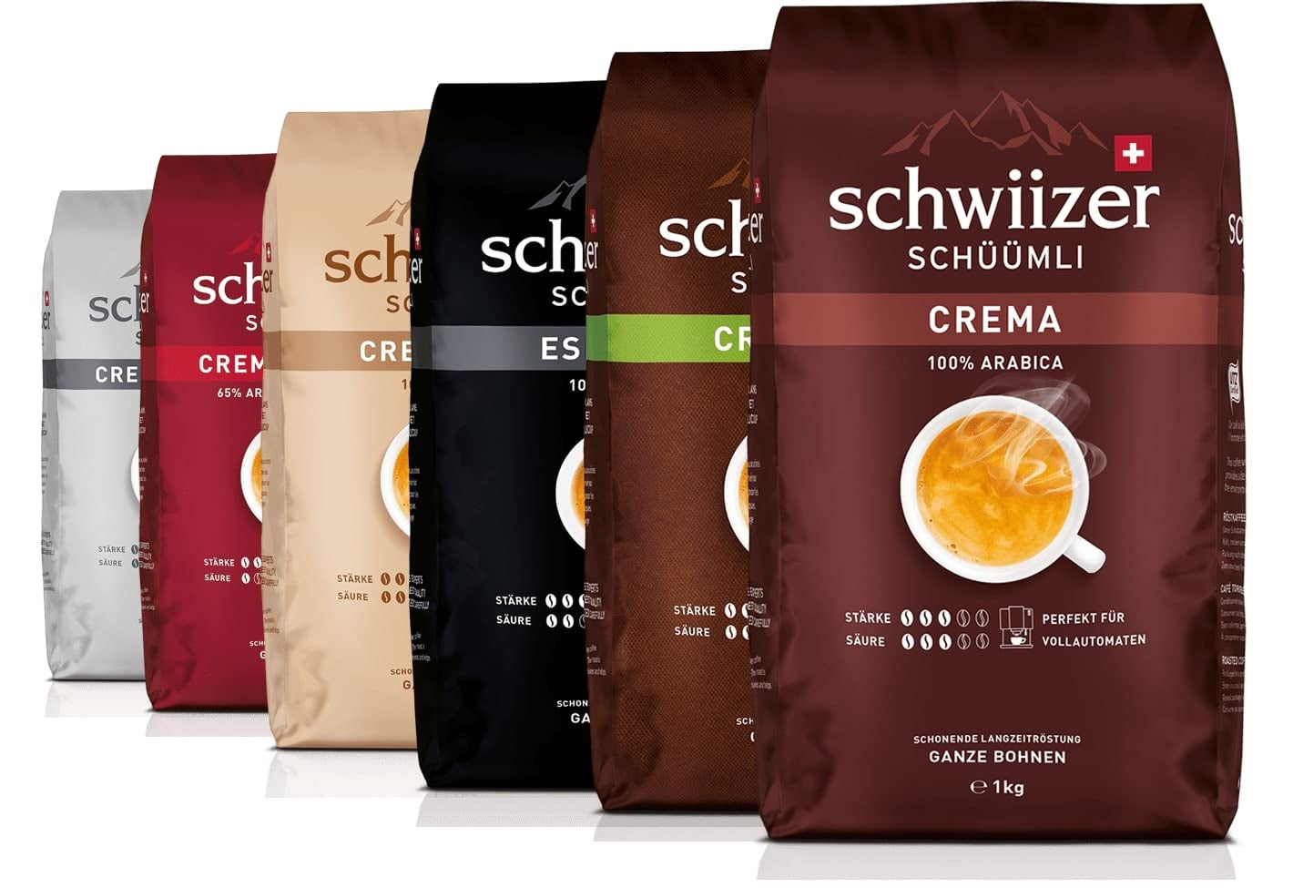 Schwiizer Schüümli Intenso, kapsułka, kawa mielona 1kg - Intensywność 4/5 - Certyfikat UTZ (opakowanie 4 szt.)