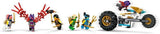 LEGO NINJAGO Ninja Team Combi Caterpillar Zestaw 4 w 1 z szybowcem, samochodem wyścigowym i 2 motocyklami oraz 6 minifigurkami Prezent dla chłopców i dziewcząt Zabawka Ninja 71820 Zestawy do budowania Besuche den LEGO-Store